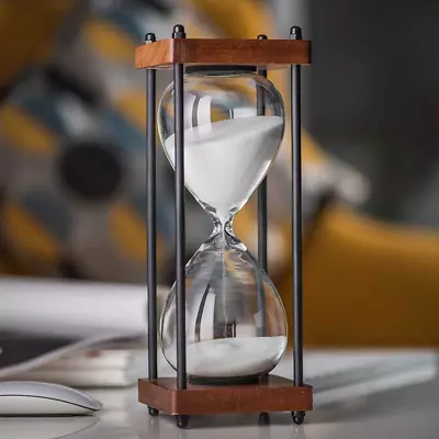 Large Hourglass Timer 60 Minute Decorative Wooden Sandglass White • $43.89