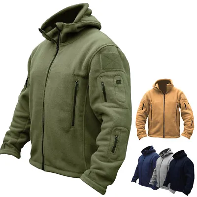 UK Men Warm Hoody Coat Tactical Recon Jacket Full Zip Army Hoodie Combat Coat • £17.94