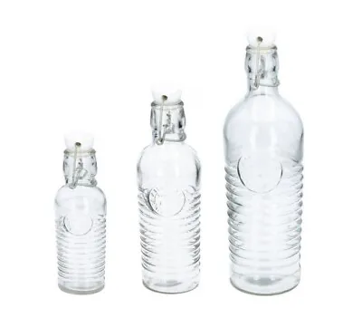 Clip Top Glass Bottles 250ml/500ml/1Litre Airtight Preserve Bottles With Swing • £6.99