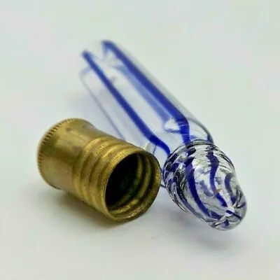 Vintage 1930s Art Deco German Clear & Blue Art Glass Miniature Perfume Bottle • $49.99