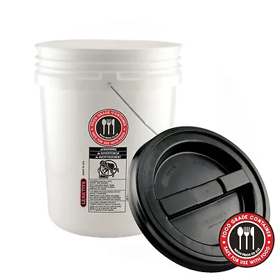 5 Gallon FOOD SAFE Bucket And Screw-On Lid Combo - Good For PROTEIN POWDER • $32