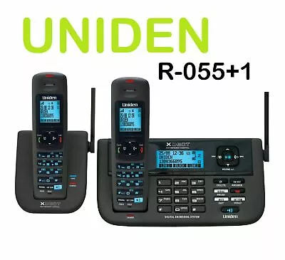 Uniden XDECT R055+1 CORDLESS PHONE SYSTEM W/ AC Power AdaptorsTwoPhone Handsets • $499