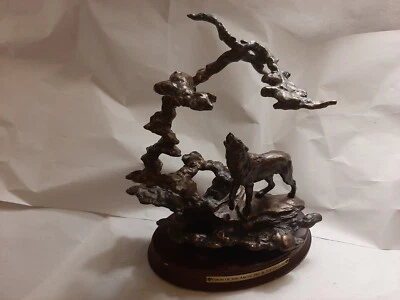 $29.99 • Buy Bronze Sculpture Wolf Center VISION OF THE ARCTIC SKY Steven Lord Franklin Mint