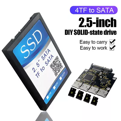 4 TF Card To SATA Converter TF Memory Card Raid Micro SD To SATA Adapter • $22.99