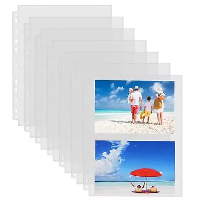 30 Pack 5x7 Inch Photo Album Pages 3-Ring Binder Photo Pockets For 120 Photos • $12.56