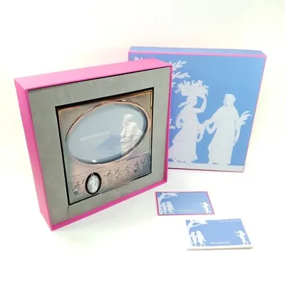 Wedgwood Hanging Cameo Muse Photo Frame Silver Plated 13x9cm BOXED • £50