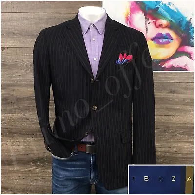 Ibiza Mens Blazer Sport Coat Casual Jacket Size 42R Wool Cashmere 3 Button Suits • $99