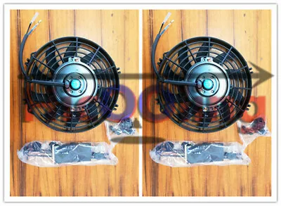 Universal Two 9 Inch 12V Volt Electric Cooling Fan Thermo Fan + Mounting Kits • $67.50