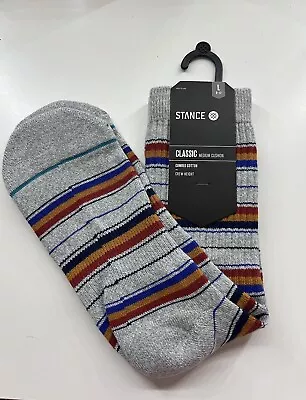 New Stance Men's Crew Socks Classic Stripe Design Large 9-12 NWT • $12