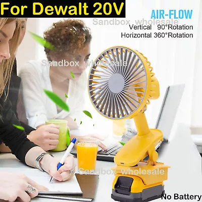 Portable Clip On Fan For Dewalt 20V 3 Speeds Strong Airflow Cordless Desk Fan US • $18.97