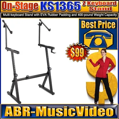 On-Stage KS1365 Z Keyboard Stand With Second Tier • $99.95