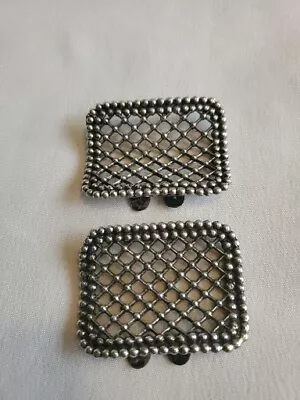 Pair 2 Decrative Victorian Style Shoe Clips Buckles Riveted  Vintage Set • $12.95