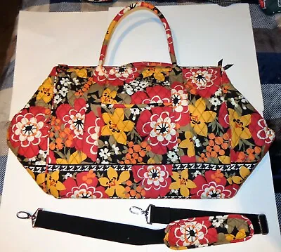 Vera Bradley Frame Travel Weekender Bag Bittersweet $140 Soft Overnight Suitcase • $85.95