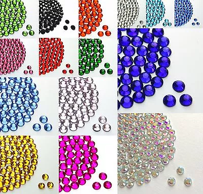 £3.49 • Buy 1000 Pack Hotfix/Iron On Or Glue On Rhinestone Diamante Various Colours And Size
