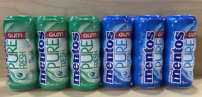 Lot Of 12 - Mentos Pure Fresh 15 Ct. Gum - (6)Spearmint & (6)Fresh Mint • $16.99