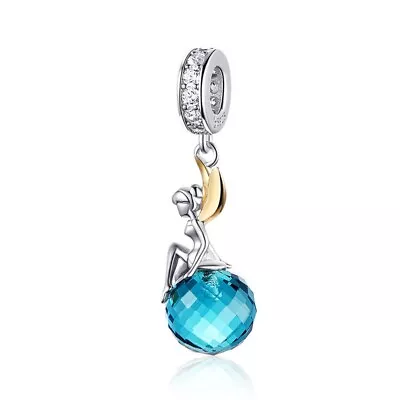 £18.95 • Buy 💖 Elf Planet Fairy Pendant Dangle Charm Crystal Genuine 925 Sterling Silver 💖