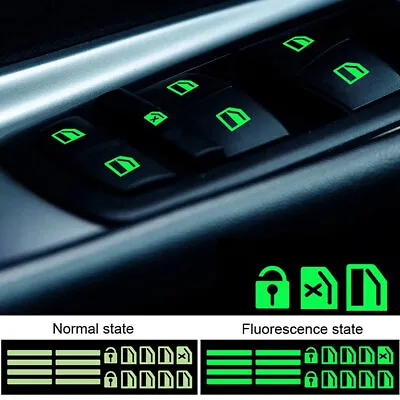 $4.22 • Buy 1PC Car Sticker Car Door Window Switch Luminous Sticker Night Safety Accessories