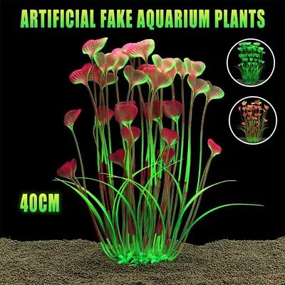 Aquarium 40cm Artificial Simulation Water Plants Fish Tank Plant Grass Decor AU • $10.77