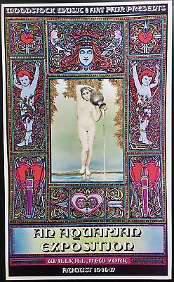 $1820 • Buy Aquarian Exposition Woodstock Poster 1969 David Byrd