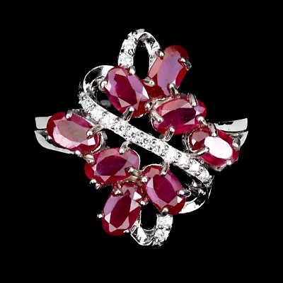 Ring Pink Ruby Genuine Natural Mined Gems Solid Sterling Silver N 1/2 US 7 • £89.99