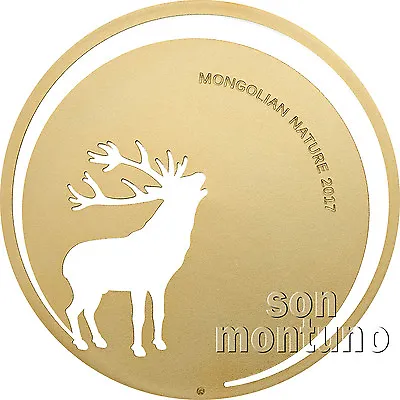 2017 Mongolian Nature - ROARING DEER - 1/2 Half Oz Silver Coin 24K Gold Gilded • $59