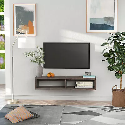 Wall Mount Media Console Floating TV Stand Entertainment Center Unit Dark Grey • $66.99