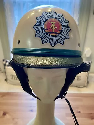Vintage East German DDR Police Officer Motorcycle Helmet Traffic Cop Uniform • $119