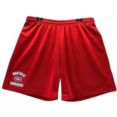 Montreal Canadiens Shorts Adult Large Red Sweat Pants Habs Logo NHL Hockey Mens • $11