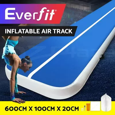 Everfit 6M Air Track Gymnastics Tumbling Exercise Cheerleading Mat Inflatable • $222.95