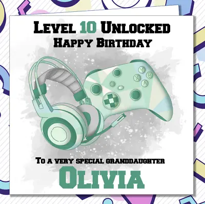 Personalised Girls Birthday Card Gaming Granddaughter Gamer Teenage XBOX /JF • £2.99