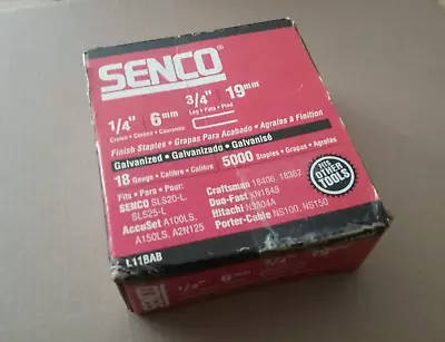 SENCO 3/4 In. L X 1/4 In. W 18 Gauge Narrow Crown Staples  - 3300 In Open Box • $23.50