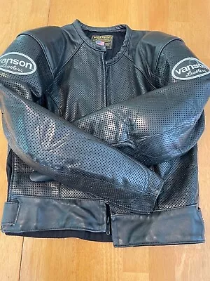 VANSON Women’s Large Black Leather Motorcycle Jacket • $150