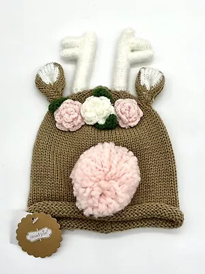 NEW ~ Mud Pie Toddler Baby ~ Deer Fawn Spring Hat Cap Beanie ~ 6M To 18M • $6.95