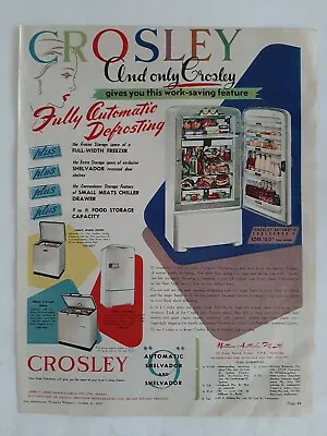Vintage Australian Advertising 1953 Ad CROSLEY SHELVADOR REFRIGERATOR Fridge  • $16.95