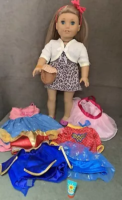 American Girl Doll Brown Hair Blue Eyes Outfits Wonder Woman Madame Alexander • $66.50