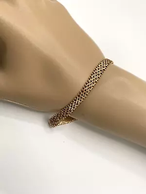 14k Rose Gold Imperial Gold IG Bracelet USA Mesh Riccio Weave 10.8g Vintage • $959