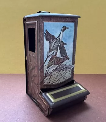 Vintage Jasco Tin Metal Wall Mount Matchbox Holder W/Two Ducks - Hong Kong • $15.99