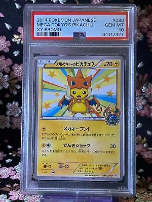 [PSA 10] Mega Tokyo's Pikachu Promo 098/XY-P 2014 Holo Japanese Pokemon Card • $315