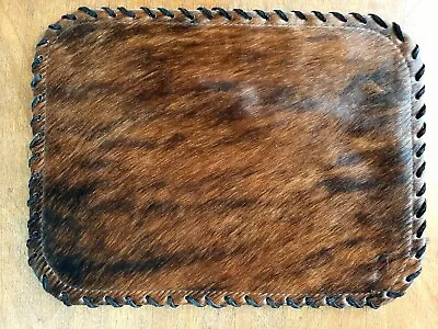 Set Of 6 Cowhide Table Placemats Dining Table Place Mats Hair On BRINDLE Woww • $99