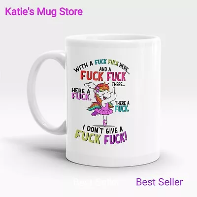 Unicorn Mug 'I DONT GIVE A-FUCK' FUNNY NOVELTY GIFT | RUDE | JOKE | BIRTHDAY Cup • £7.50