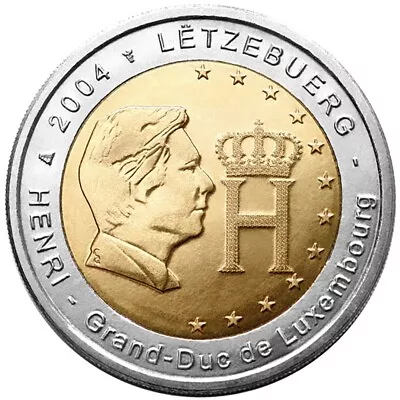 2004 Luxembourg 2 Euro Grand Duke Henri Monogramme Effigy Unc New Coins G261 • $8.50