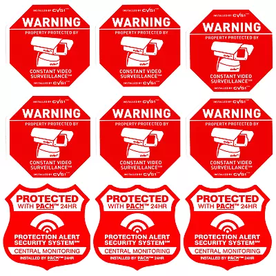 Security Decal Pack 6 Security Camera Decals 3 Alarm System Stickers 3  Outdoor • $6