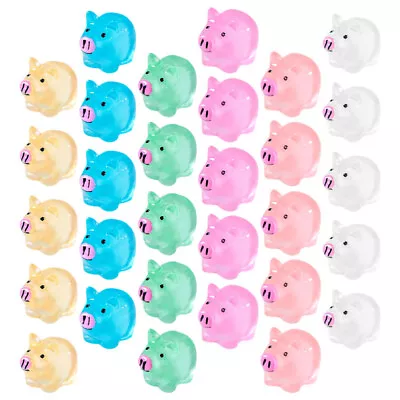  30pcs Miniature Resin Pig Decoration Luminous Small Animal Craft Micro • £10.59