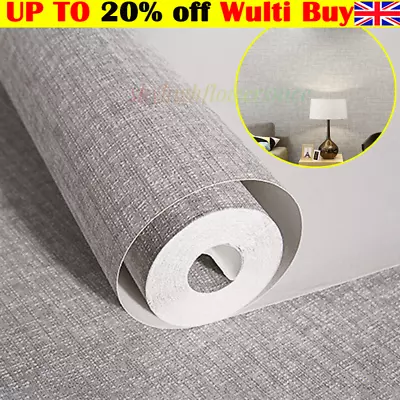 10M Textured Wallpaper Plain Shimmer Grey Silver Glitter Wall Paper Roll Beige • £6.39