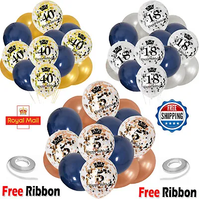 Age 16th Happy Birthday Party Decorations Buntings Balloons Rose Gold Black Gold • £2.47