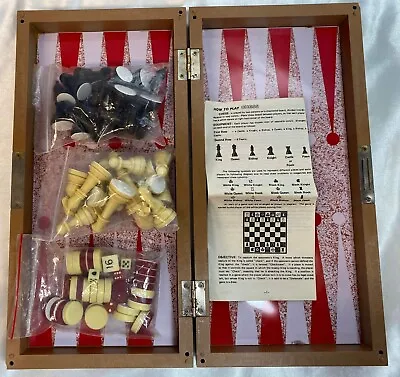 Magnetic Backgammon Chess And Checkers Game Set No Box Or Shakers • $27.45