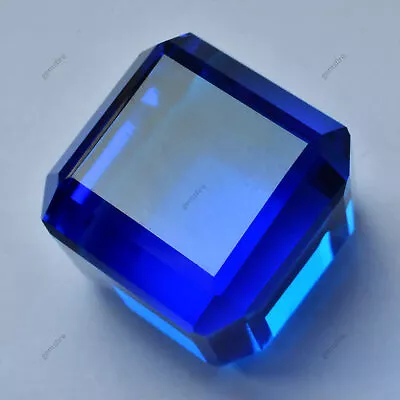 Lab-Created Blue Sapphire Cube 55.75 Ct CERTIFIED Gemstone Loose Huge Size • $20.03