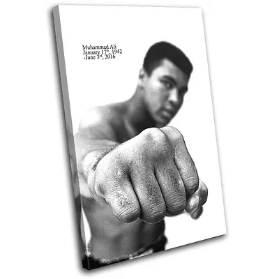 Muhammad Ali Boxing Rememberance Sports SINGLE CANVAS WALL ART Picture Print • £34.99