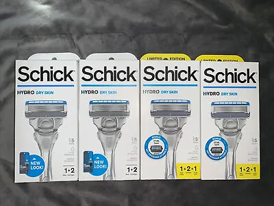 Lot Of 4 Pack Schick Hydro Dry Skin Razors  5-Blade Refills X 2 Each Pack • $27.99