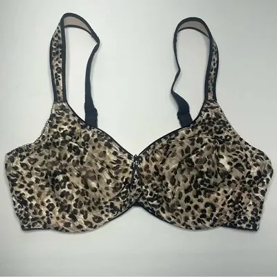 Wacoal Awareness Bra 34D Underwire Animal Leopard Print Bra 855167 Mob Wife • $29.99